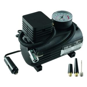 Kompakt 12V-os gumiabroncs-felfújó szivargyújtó adapterrel és szelep adapterekkel - Kompresszor