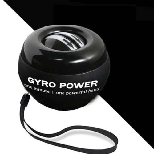 Gyro Power kézfogó edzőlabda, fekete, csukló, alkar és bicepsz erősítéshez