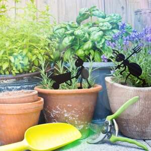 Fém Hangya Kerti Dísz - 2 db-os Szett