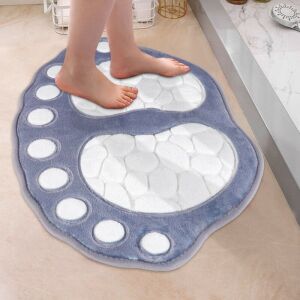 Memóriahabos Kádkilépő Szőnyeg használat közben, szürke memóriahabos fürdőszobaszőnyeg, csúszásmentes fürdőszobaszőnyeg - Fürdőszoba bútor