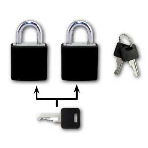 Set of 2 black padlocks with keys, RV.2402.20 SET2 - Padlock