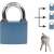Oval padlock with 3 keys, blue, hardened, 52mm, SU