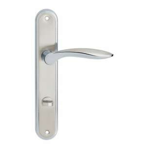 BLANKA door handle with long escutcheon, satin nickel finish - Door Knobs & Handle