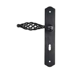 EVELÍNA 72mm black door handle with keyhole, rustic style - Door Knobs & Handle