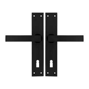 Black door handle with keyhole, 90mm, 26101 - Door Knobs & Handle