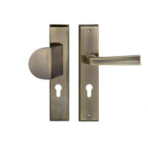 MAJA bronze door handle with keyhole, 72mm backset, fixed left handle, bronze finish - Door Knobs & Handle