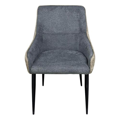 Timeless Tools Teddy Chair in Beige and Grey fabric, front view