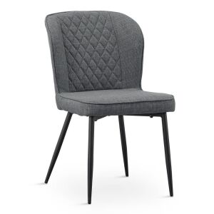 Timeless Tools Leo gray dining chair with black legs, modern fabric chair - Dining chair