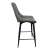 Side view of Timeless Tools Rio bar stool, black faux leather, modern design