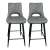 Timeless Tools Rio bar stools, set of 2, black faux leather, modern design