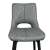 Close-up of Timeless Tools Rio bar stool seat, black faux leather
