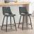 Timeless Tools Rio bar stools in a kitchen setting, black faux leather, modern design