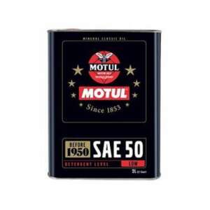 2 liter can of Motul SAE 50 mineral classic oil for classic motorcycles built before 1950 - Motul