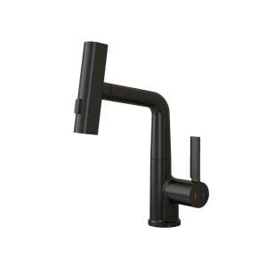 Mara czarna bateria kuchenna z wyciąganą głowicą natryskową - Leziter