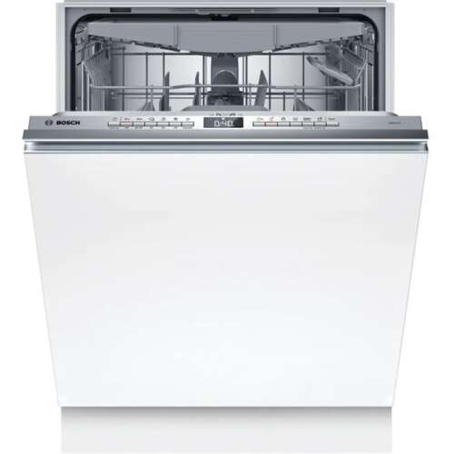 Bosch SMV4EVX04E built-in dishwasher, front view, open door, 13 place settings