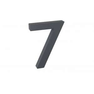 Anthracite gray 3D aluminum house number 7, 100mm height - House Number Plate
