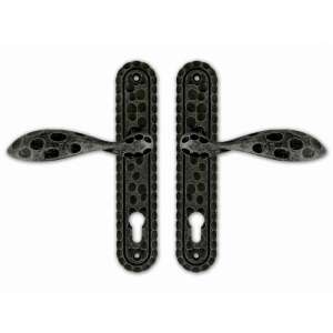 K912 Rustic Door Handle Set, Black, 90mm, PZ, with Thumb Turn - Door Knobs & Handle