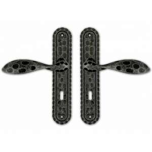 Black Rustic Door Handle Set with Keyhole, 72mm, K912 - Door Knobs & Handle