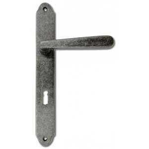 VILMA black door handle with keyhole, 72mm, for rustic style doors - Door Knobs & Handle