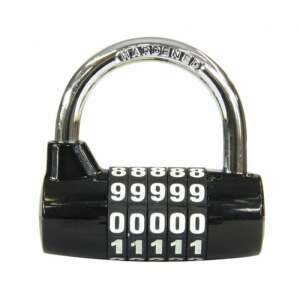 Black combination padlock with hardened shackle - Padlock