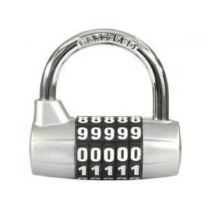 Silver combination padlock with 4 digit code, RV.25003.STR - Padlock