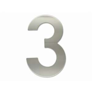 Stainless steel house number 3, 200mm - House Number Plate