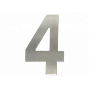 Stainless steel house number 4, 200mm - House Number Plate