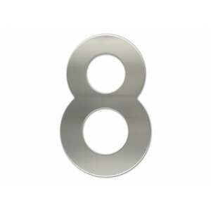 Stainless steel house number 8, 200mm high - House Number Plate