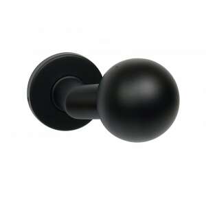 Black matte door knob, RK.KNOB.02.FIX.CE, round knob, fixed, stainless steel - Door Knobs & Handle