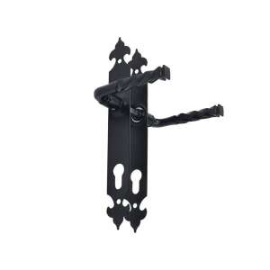 ROMANCE Black Door Handle with 90mm Backset - Door Knobs & Handle