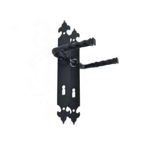 Black door handle with key, ROMANCE 72mm - Door Knobs & Handle