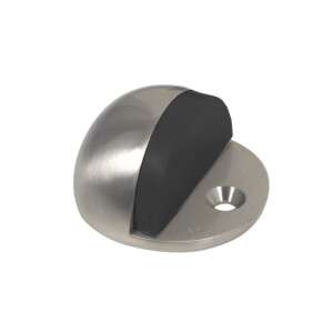 Satin stainless steel door stop with rubber pad - Door stop