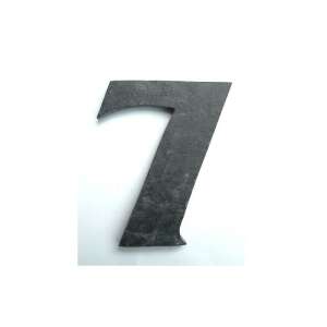 Black slate house number 7, 12cm high, 6mm thick, for outdoor use - House Number Plate