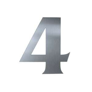 Descriptive House Number 120mm Stainless Steel No.4 108040937 - House Number Plate