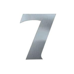 Stainless steel house number 7, 120mm, brushed finish - House Number Plate