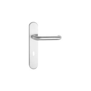 JOVI D stainless steel door handle, 225mm, 90mm with stainless steel rose - Door Knobs & Handle