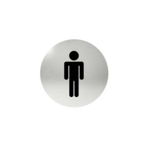 Stainless steel self-adhesive door sign - Men's WC - Sign & Warning Label