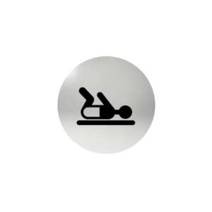 Stainless steel door sign with baby changing symbol - Sign & Warning Label