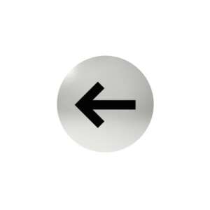 Stainless steel self-adhesive door marker - arrow left - Sign & Warning Label