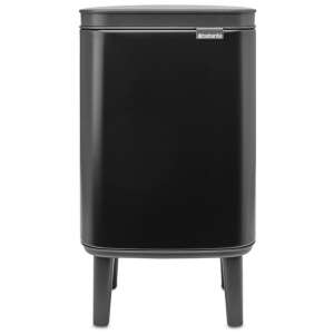Brabantia Bo Waste Bin Hi, 4L, negru mat, oțel, coș de gunoi cu capac cu închidere silențioasă, coș de gunoi cu pedală, coș de gunoi de bucătărie - Brabantia Cosuri de gunoi