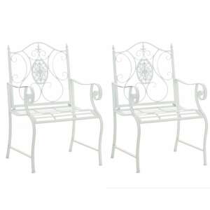 2 db-os fehér Punjab kerti szék szett díszes mintával - Kerti fotel & Szék