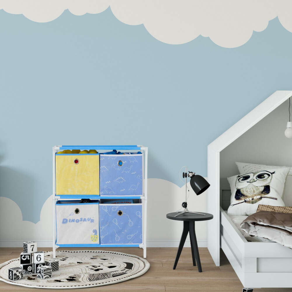 Gyerek Játéktároló Polc - Dinoszaurusz - 4 Dobozzal