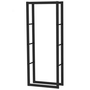 Toboli tűzifa állvány, fekete fém, 150x25x60cm - Tűzifa állvány
