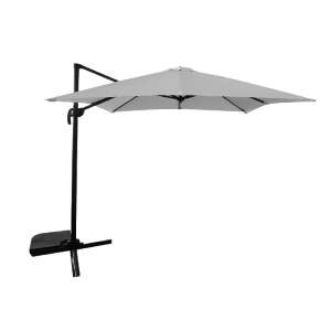 Záhradný slnečník Genova 2,5 x 2,5 metra so sivou strechou a čiernym rámom - Nonbrand Slnečníky