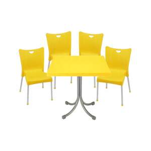 Sárga kerti bútor garnitúra 1 asztal + 4 szék 39096503 
