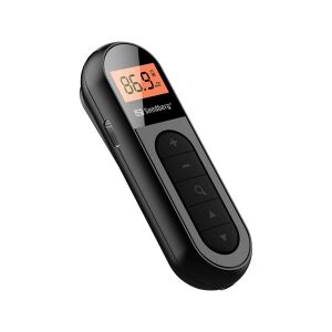 Sandberg Pocket Radio FM, hordozható fekete rádió 3/4-es nézet - Sandberg