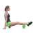 Woman using a green EVA foam fitness roller for leg muscle recovery, Neo-Sport NS-963