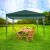 GardenLine grüner Pavillon 3x3m für Mahlzeiten im Freien eingerichtet