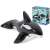 Bestway inflatable whale, black and white, 203 x 102 cm, with a child riding it in a pool