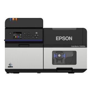 Widok z przodu kolorowej drukarki etykiet przemysłowych Epson ColorWorks C8000e - Epson